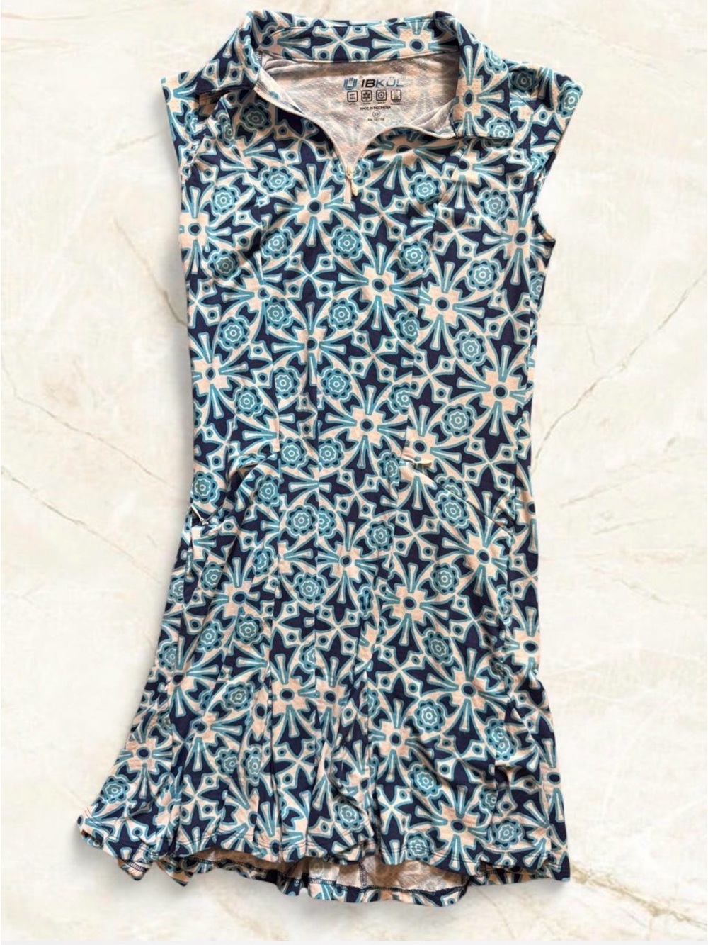 IBKUL Pickleball Tennis Golf Dress UPF 50 Geometric Print Size XS Sleevless